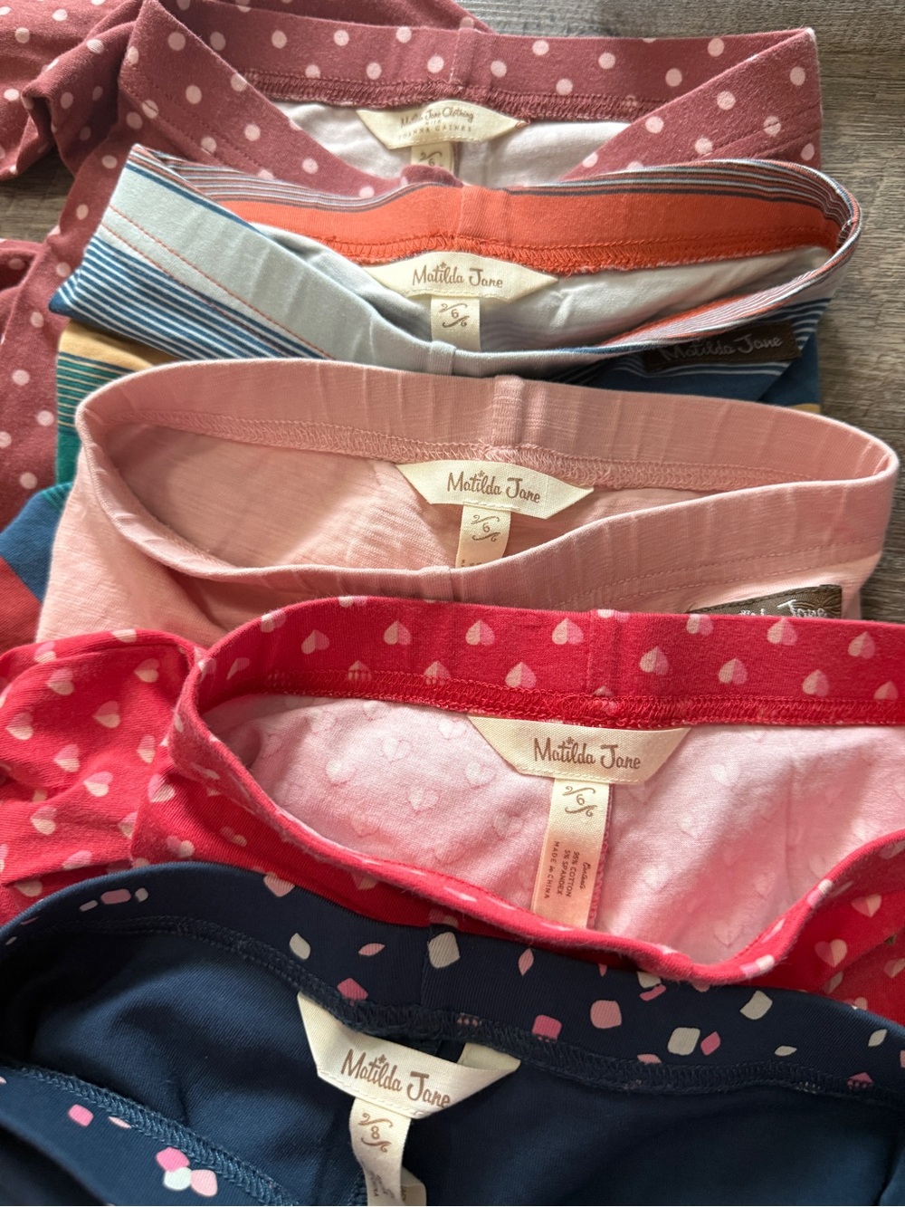 Matilda Jane Girls Mix - Navy, Blush, Coral & Pink Leggings Set - Picture 2 of 4